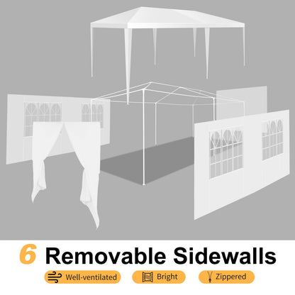 HOTEEL 10x20 Party Tent Outdoor Canopy Tents for Parties with 6 Removable Sidewalls & 2 Doors, Carpas para Fiestas Waterproof for Gazebo Large Backyard Shelter Patio Wedding Events Tent BBQ White