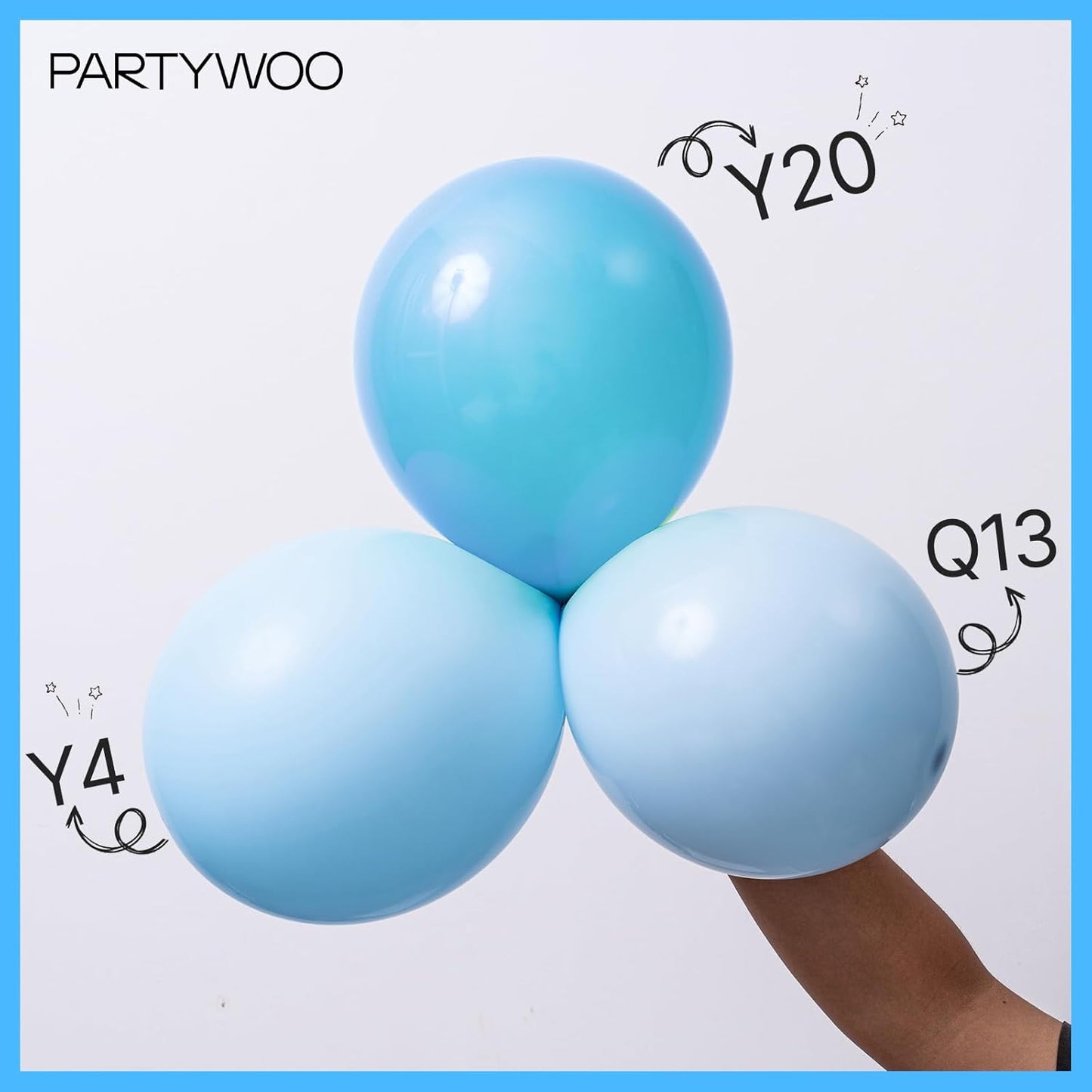 PartyWoo Baby Blue Balloon Arch Kit - 127pcs in Various Sizes for Graduation & Baby Showers