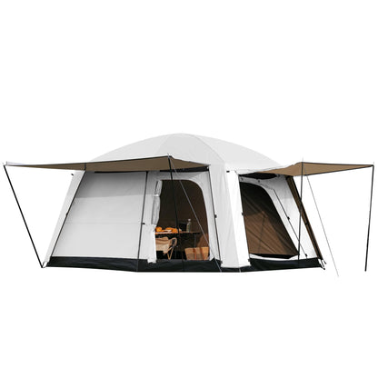 Castle Unicorn 4-6 Person Camping Tent, Large Family Cabin Tents with Porch & Rainfly, Double Layer Waterproof Glamping Tent with 2 Rooms 2 Doors, Portable Big Tents for Outdoor Camping Hiking Party