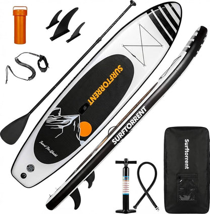SURFTORRENT Inflatable Paddle Board with Durable SUP Accessories&Carry Bag,Stand Up Paddle Board, Non-Slip EVA Deck for Adults/Beginner of All Skill.