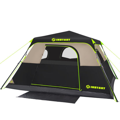 HINSTANT Camping Tent, 6 Person Blackout Instant Tents for Camping with Top Rainfly, 60s Easy Setup, Waterproof & Light-Blocking Cabin Tent for Family with Expandable Carry Bag, Upgraded Ventilation