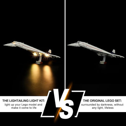 Lightailing Light for Lego- 10318 Concorde - Led Lighting Kit Compatible with Lego Building Blocks Model - NOT Included The Model Set