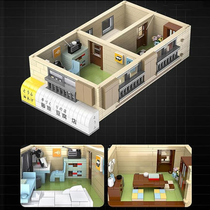 Japanese Street View House Building Blocks -MOC Street View Modular Architecture Initial-D 25th Anniversary Construction Building Toy Set for Adult 1908 Pieces