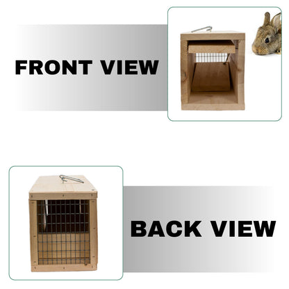 WCS Wooden Rabbit Trap, 24" Humane Live Capture Box Trap for Rabbits & Skunks – Wire-Shy Rabbit Solution, Professional-Grade 3/4" Pine Construction