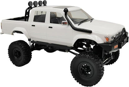 RC Rock Crawler WPL C64-1 RC Truck 1:16 Scale 2.4GHz Remote Control Truck 4WD All Terrain Off-Road RC Crawler with LED Lights and 2 Rechargeble Batteries for Adults (White)