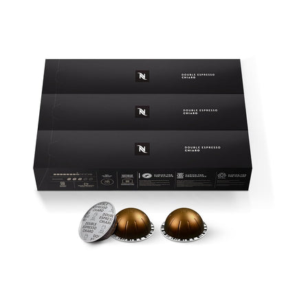 Nespresso Vertuo Double Espresso Chiaro - Medium Roast Coffee Pods | 30-Count, 2.7oz Brew