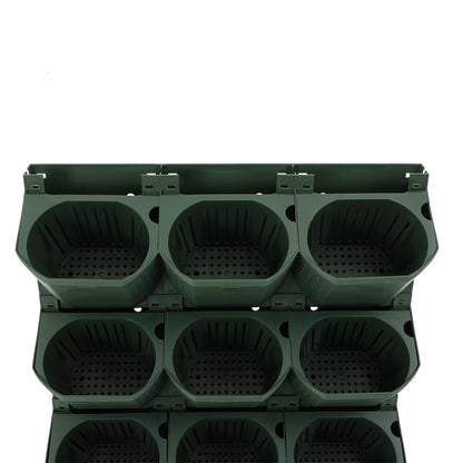 NEATOOM Wall Planter with 36 Pots, Wall-Mounted Indoor & Outdoor Flower Pot Holder, Vertical Garden Plastic Planter for Flowers, Vegetables, Grass (Army Green)