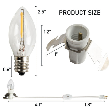 Dazzle Bright LED Accessory Cord with E12 Socket, 4 Pack, Warm White, Model 31001A-09