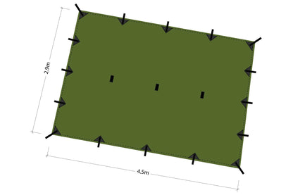 DD Hammocks - DD Superlight Tarp XL Olive Green: 15ft x 10ft