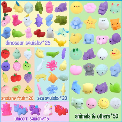 120Pcs Random Mochi Squishy Toy Bulk, Kawaii Squishy Fidget Toys Squishies for Kids Christmas Party Favors, Goodie Bag Stuffers, Birthday Gifts, Classroom Prizes, Carnival Prizes