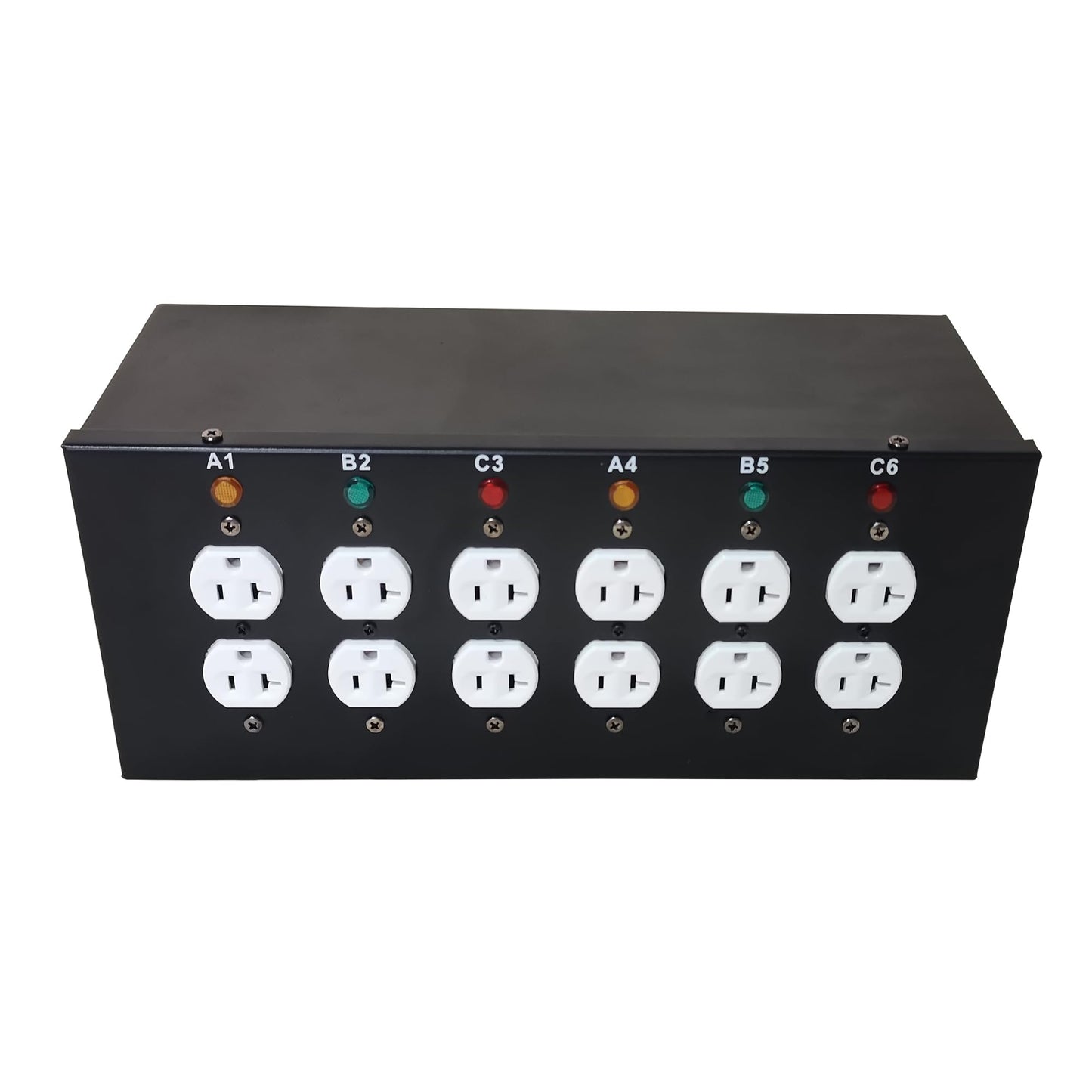 JUNMAN 6 Channel L21-30 to 12 Edison Power Distro Distributor Box for Stage DJ Lighting Party Event Show