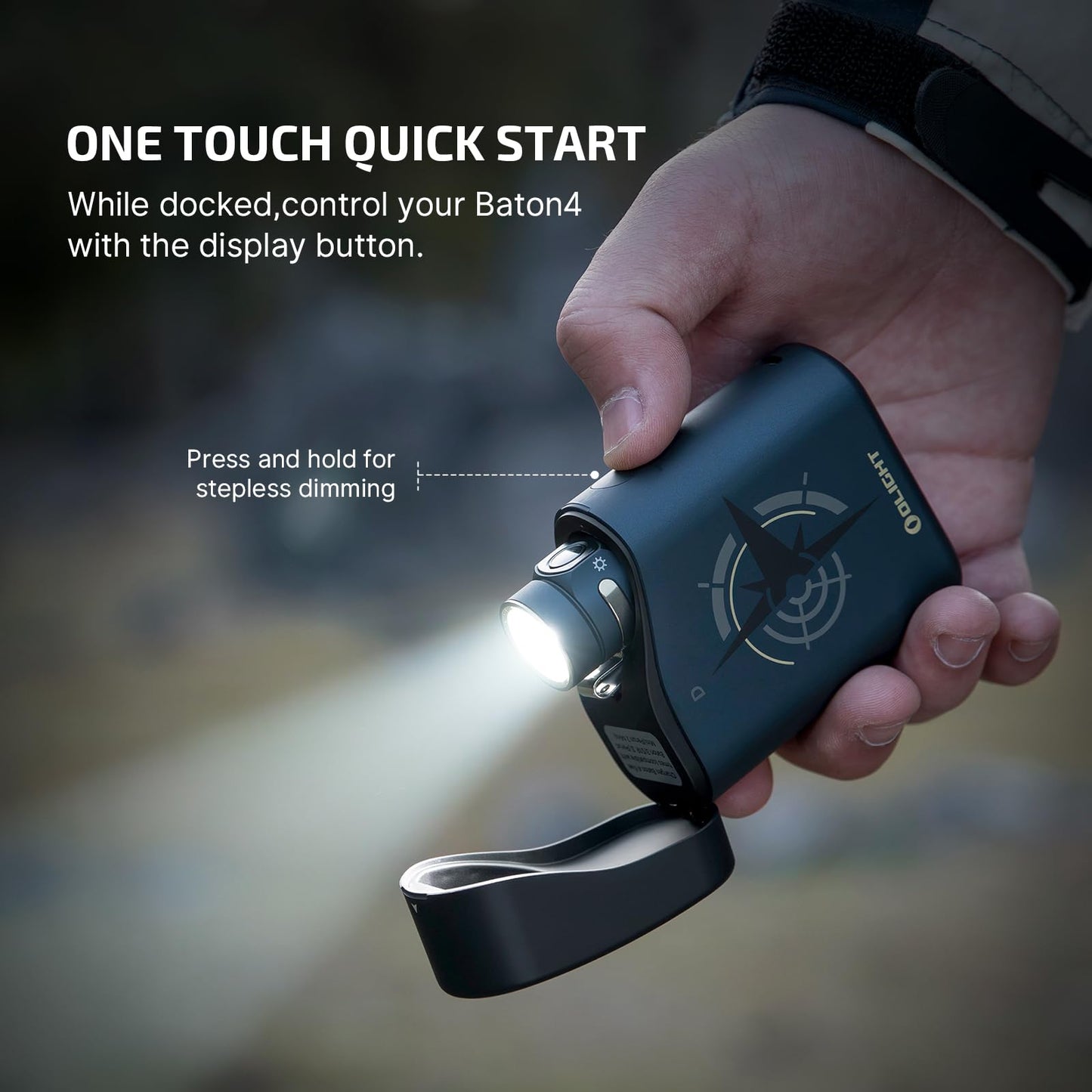 OLIGHT Baton4 Premium Edition EDC Flashlights 1300 Lumens with Type-C Charging Box, Powered by Rechargeable Battery, Small Bright Light IPX8 Waterproof for Emergencies, Outdoors (Guidance)