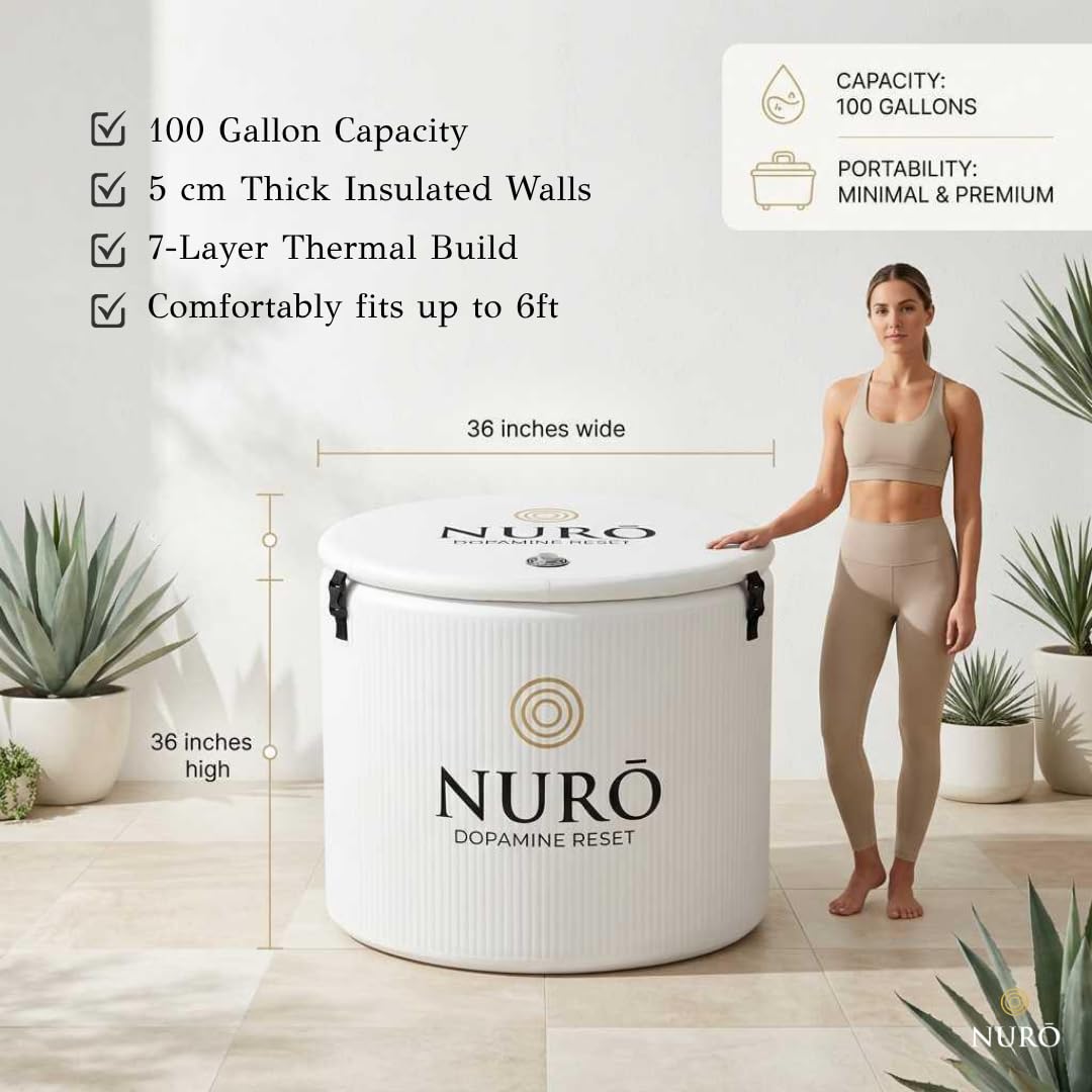 NURŌ Cold Plunge Tub | Luxury Ice Bath for Recovery, Energy & Focus | White