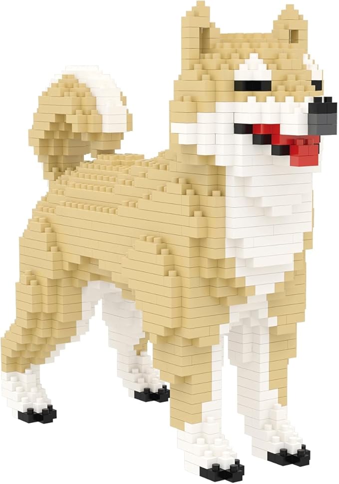 Larcele Micro Dog Building Blocks Mini Pet Building Toy Bricks 814 Pieces KLJM-02(Female Shiba Inu)