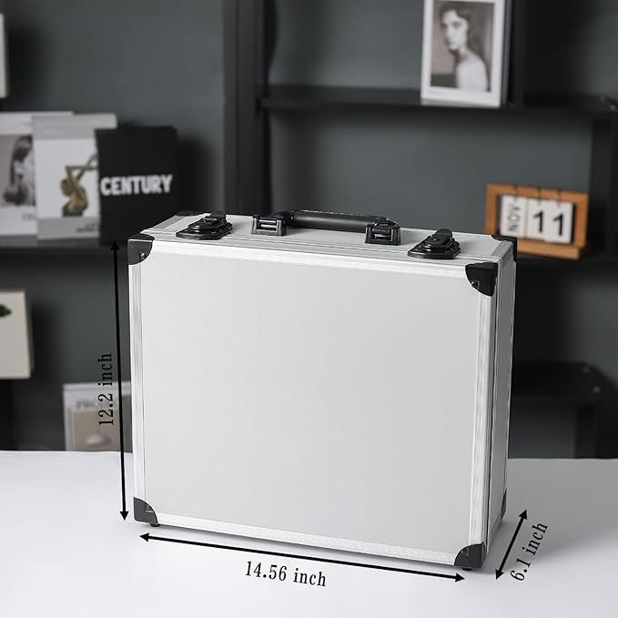 Toploaders Storage Box for 3 x 4 35pt Rigid Cards Trading &amp Sports Cards Graded &amp Rating Cards with 7 DIY Sponge Partitions (Holds 600+ Toploaders M600-Silver)