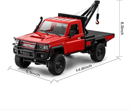 ARRIS MN82T 1/12 RC Rock Crawler Climbing Truck with Crane Hook Toyota LC794WD Off Road RC Car with LED Lights 2.4GHz Full Proportional Control RTF Toy Vehicle Gifts