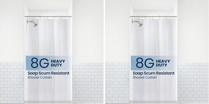 LiBa Waterproof Shower Curtain - Premium Non-Toxic PEVA with Rust-Proof Grommets | Clear 36x72 (Pack of 2)