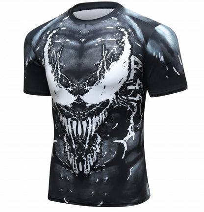 Red Plume Men's Compression Shirt Short Sleeve Base Layer Tops Cool Dry T Shirts (Style b, L)