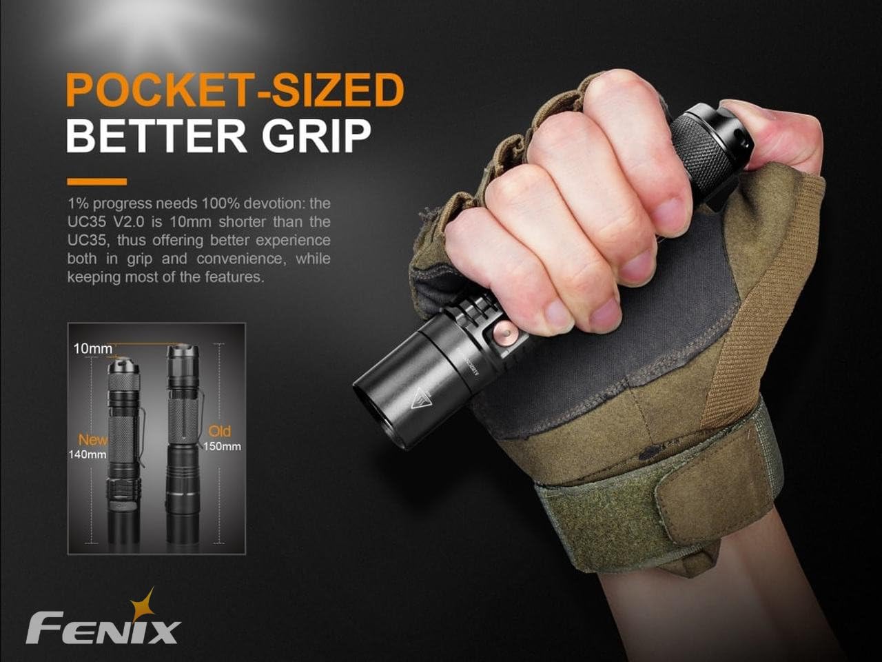 Lumintrail Fenix UC35 V2.0 Rechargeable Tactical Handheld LED Flashlight 1000 Lumens USB Wall Plug