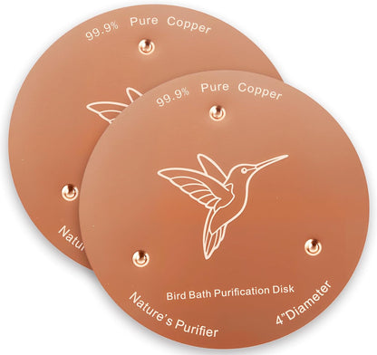 Skiennix Bird Bath Copper Discs - 99.9% Pure Copper Cleaner with Reinforced Design | Universal Fit for All-Season Use