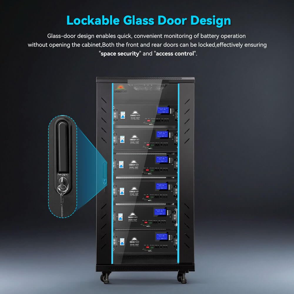 SUNGOLDPOWER Enclosed Battery Cabinet 6 Slot with Bus Bar for Lithium Battery，Home Solar and Energy Storage (Enclosed Battery Cabinet)