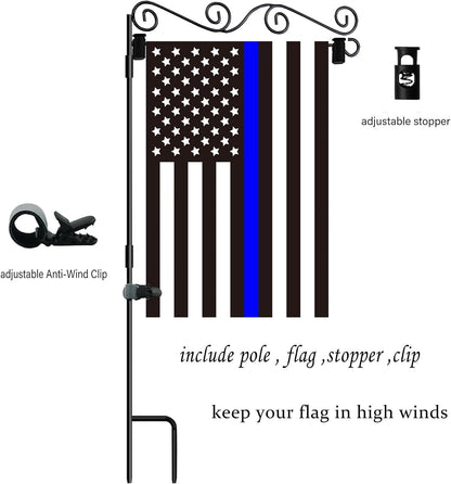 Akeydeco Garden Flag Pole Stand - Waterproof Holder with Stopper & Clip | Durable Powder-Coated Finish