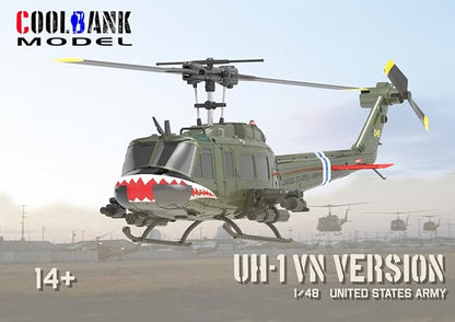 RC ERA C032 RC Helicopter 1/48 Scale 2.4G 6CH UH-1 Huey Flybarless RC Helicopter 6-Axis Gyroscope Stabilization with Altitude Hold &amp 3D Inverted Flight for Adults Enthusiasts 2 Battery