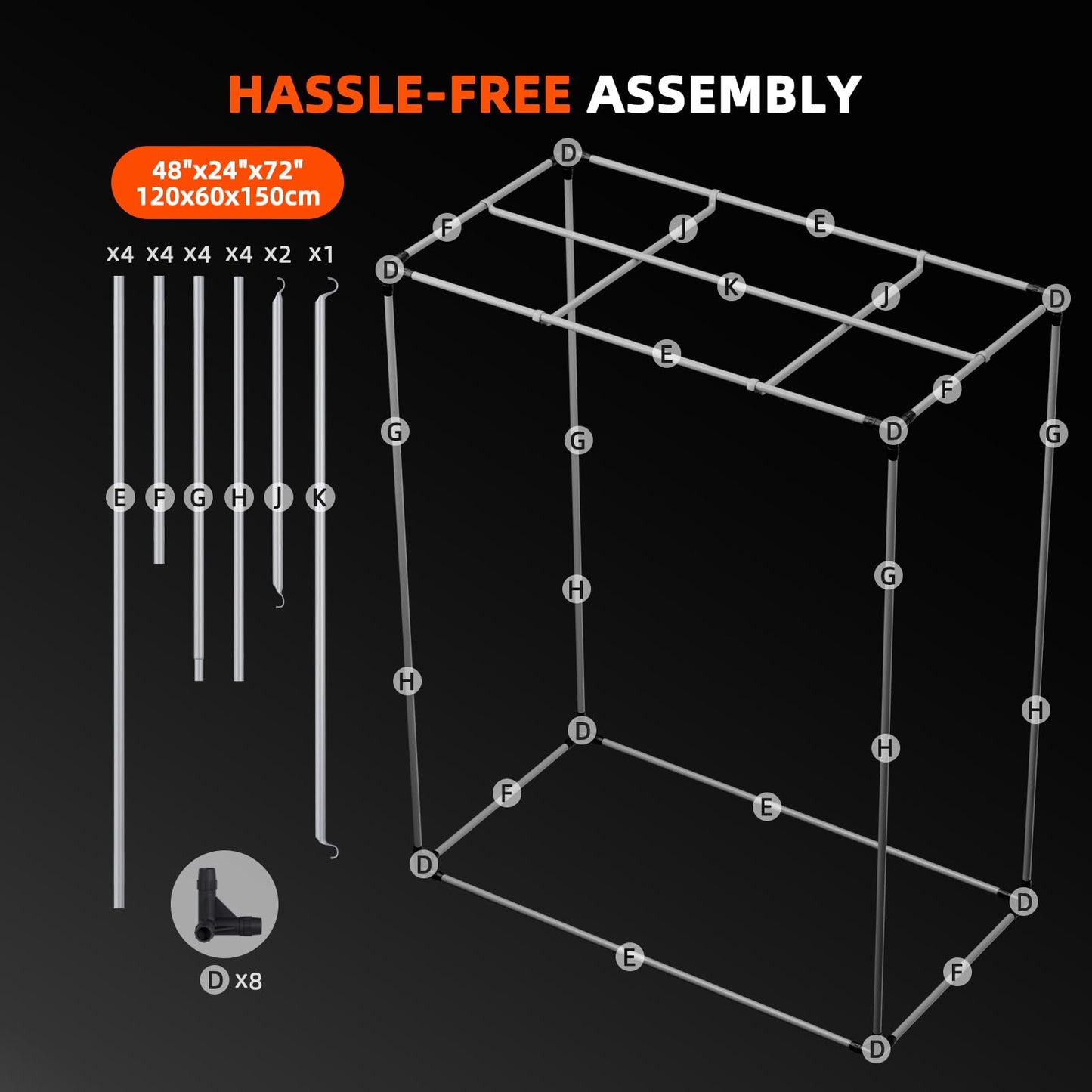 Spider Farmer 4x2 Grow Tent, 48"x24"x60", with Hook for Controller, Enlarged View Window, 1680D Thicken Mylar Canvas, Waterproof Floor Tray for Indoor Hydroponic Growing for SF2000, SE4500, G4500