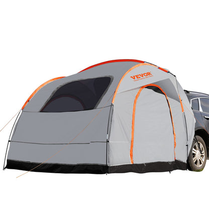 VEVOR SUV Camping Tent, 8'-8' SUV Tent Attachment for Camping with Carry Bag, Waterproof PU2000mm Double Layer Truck Tent, Accommodate 6-8 Person, Rear Tent for Van Hatch Tailgate