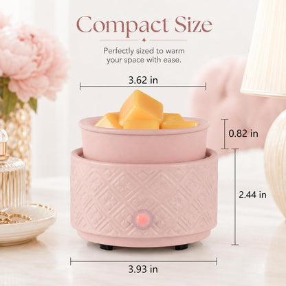 Wax Melt Warmer for Scented Wax,3-in-1Ceramic Wax Warmer Fragrances Candle Oils, Home Fragrance Burner,Electric Candle Warmer Perfect Christmas Gifts for Mom Women(Pink)