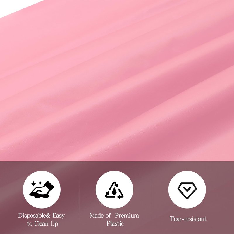 tujol Pink 6 Pack Plastic Table Cloth 54" x 108", Disposable Tablecloths Rectangle Table Cover, Plastic Tablecloths for Parties