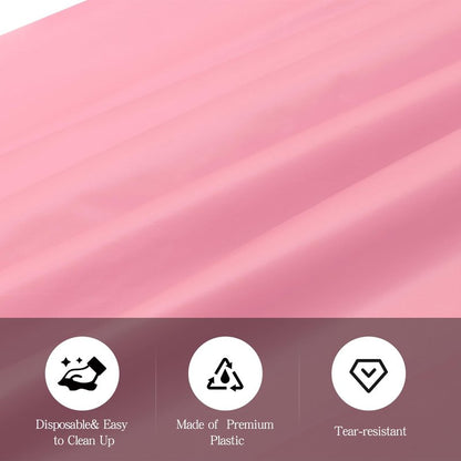 tujol Pink 6 Pack Plastic Table Cloth 54" x 108", Disposable Tablecloths Rectangle Table Cover, Plastic Tablecloths for Parties