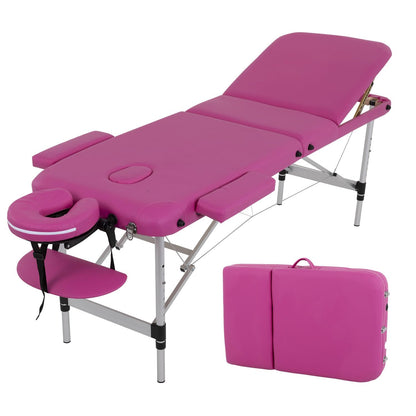 BestMassage Aluminium Massage Bed Portable Massage Table 24 inch Wide Lash Bed Height Adjustable 3 Folding with Non-Woven Bag for Spa Footmassage Facial CareSpa Tattoo