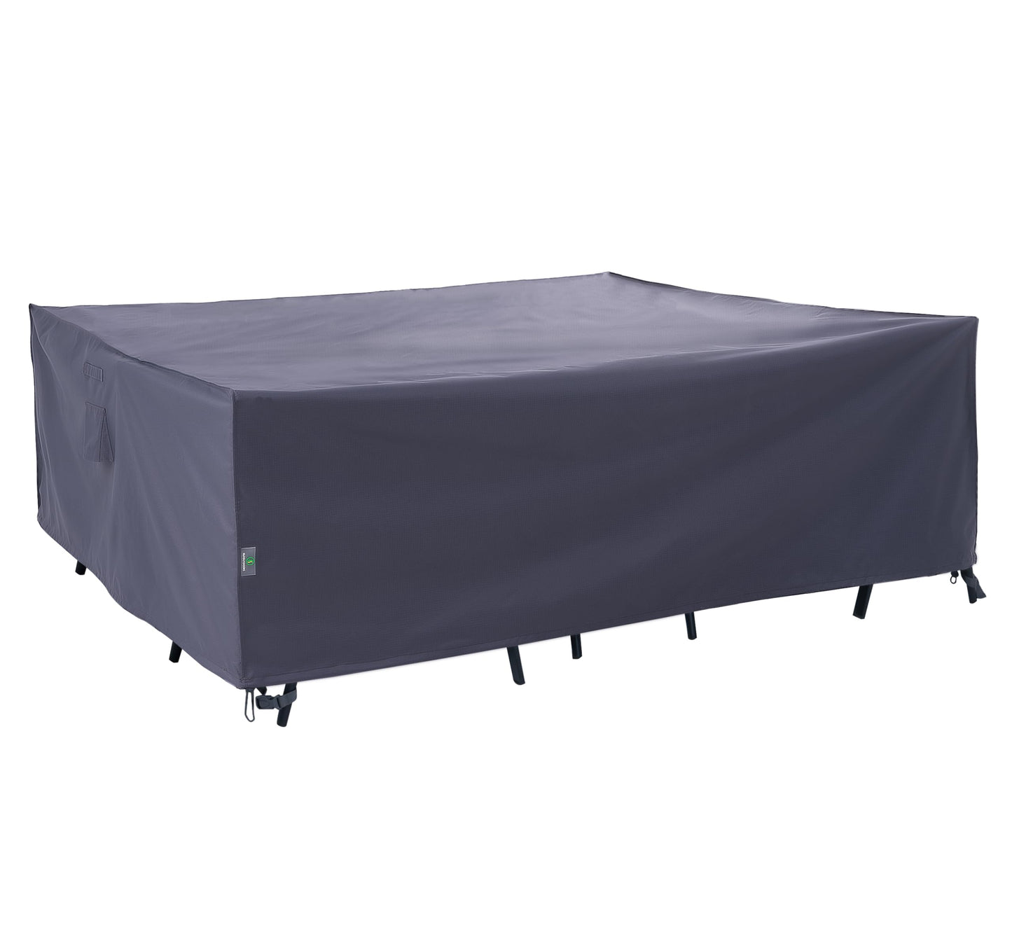 F&J Outdoors Heavy Duty Waterproof Anti-UV Rip-stop Fabric Extra Large Patio Furniture Covers, Grey, 180"x96"x36"