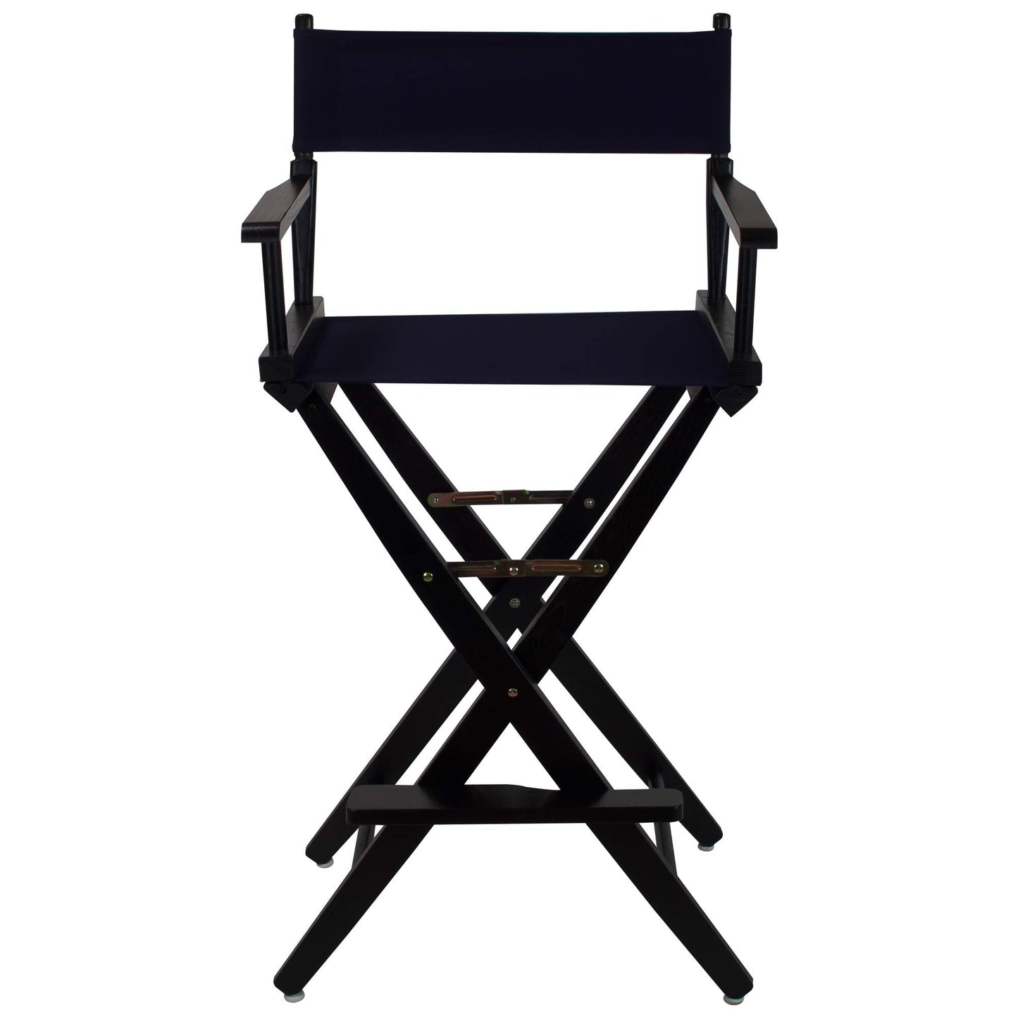 Casual Home American Trails Extra-Wide Premium Directors Chair 30" H Bar Height Black Frame Navy Canvas