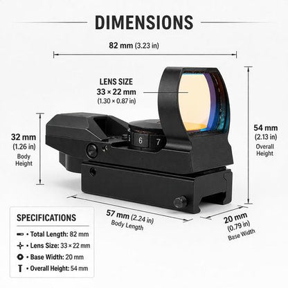 GOTICAL Saddle Scope Mount for 12GA 870 with Reflex Sight Red Green Reticles with Weaver Picatinny Rail Mount (Saddle Mount for 12GA)