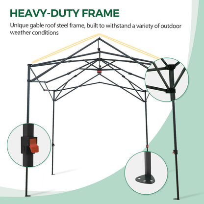 INTER HUT 6x6 Pop Up Greenhouse, Instant Walk in Green House with PE Cover, Power Ports, Roll up Doors & Windows for Indoor Outdoor Plant Growing, Green