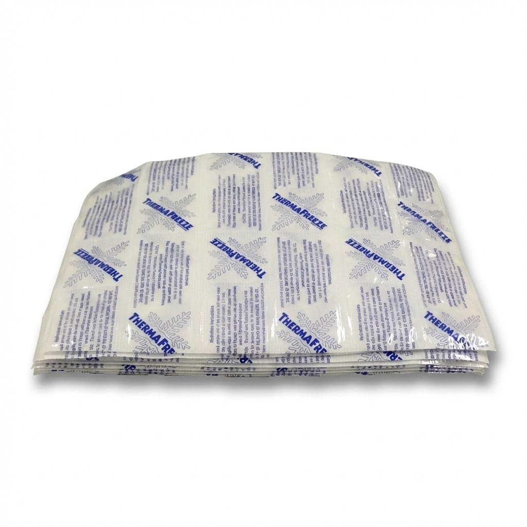 ThermaFreeze Bulk Ice Sheets: 600-Count Dry Flat Packs for Cold Shipping; Long-Lasting Packs: Keep Cardboard Boxes, Coolers, Lunchboxes Cool - Reusable Flexible Ice Blanket 9"x16.5" 600 ct