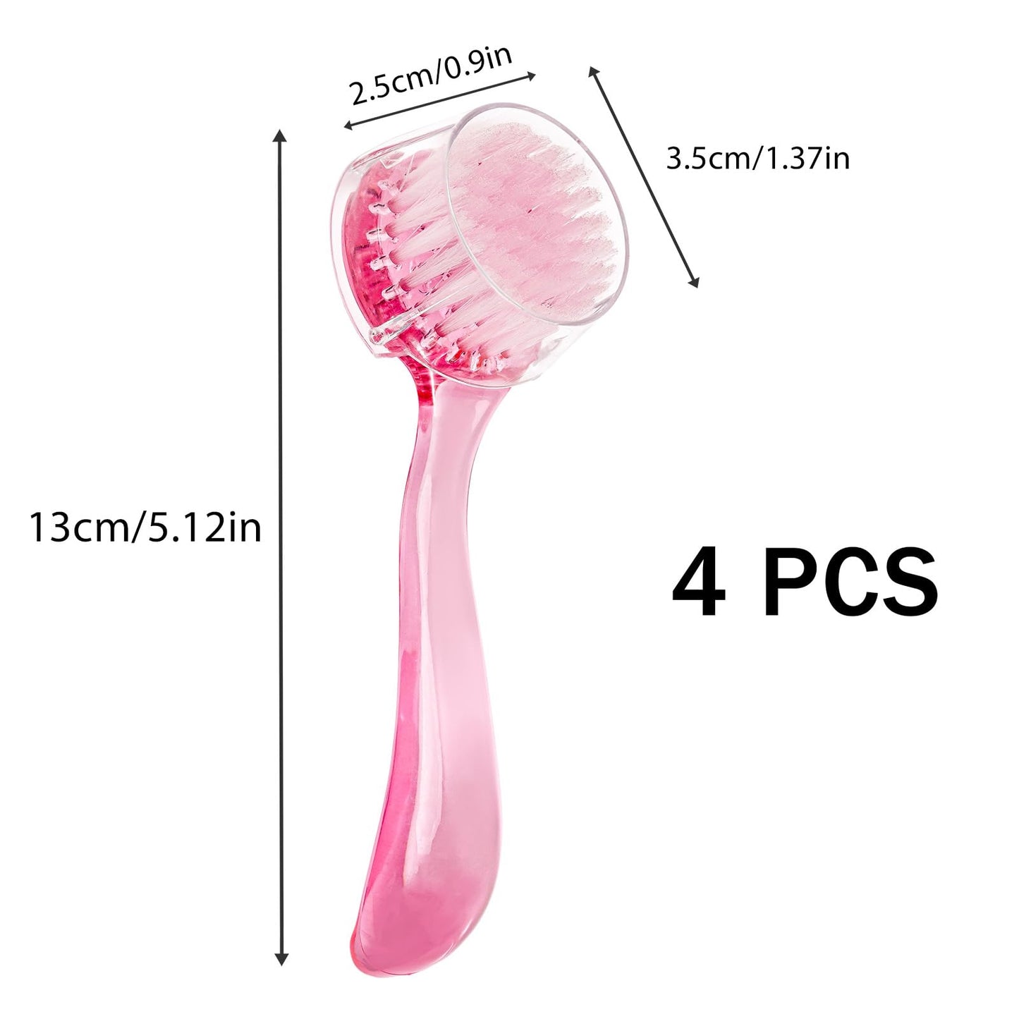 4 Colors Facial Cleansing Brush, Beomeen Face Scrubber Exfoliating Brush Face Wash Scrub Exfoliator for Skin Care, Makeup Removal (Blue, Pink, Purple, Clear)