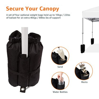 Amazon Basics Outdoor Pop Up 10 x 10 Canopy Tent for Events, Portable with Easy Setup, Sun Shelter, Includes Wheeled Carry Bag, 8 Pegs, 4 Ropes, 4 Weighted Bags, White
