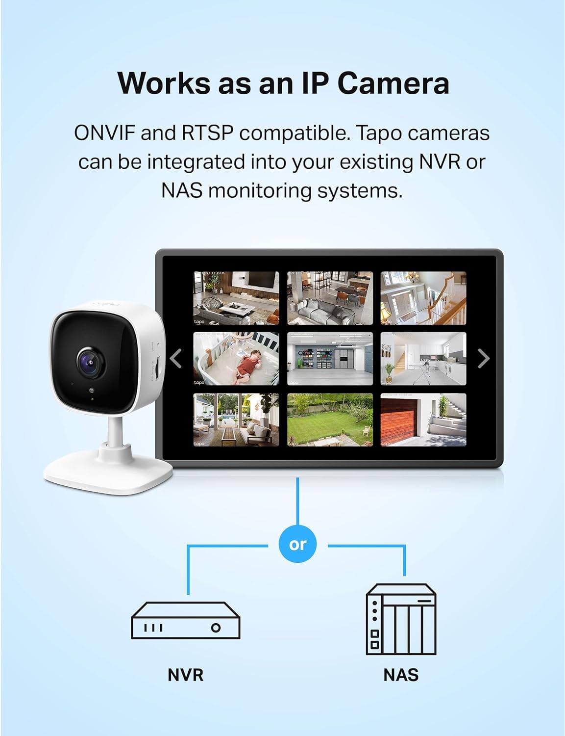 TP-Link Tapo 2K Security Camera for Baby Monitor, Dog Camera w/Motion Detection, 2-Way Audio, Night Vision, Cloud & SD Card Storage (Up to 256 GB), Works w/Alexa & Google Home, 2-Pack (Tapo C110P2)