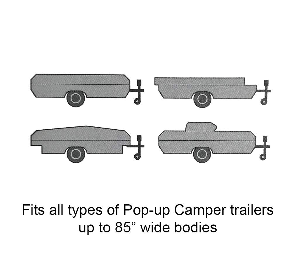GEARFLAG Pop-up Camper Cover fits 14' - 16' Reinforced Windproof Side-Straps, Anti-UV Water-Resistance Heavy Duty Triple Layers for Trailer RV (Fits 14' - 16')