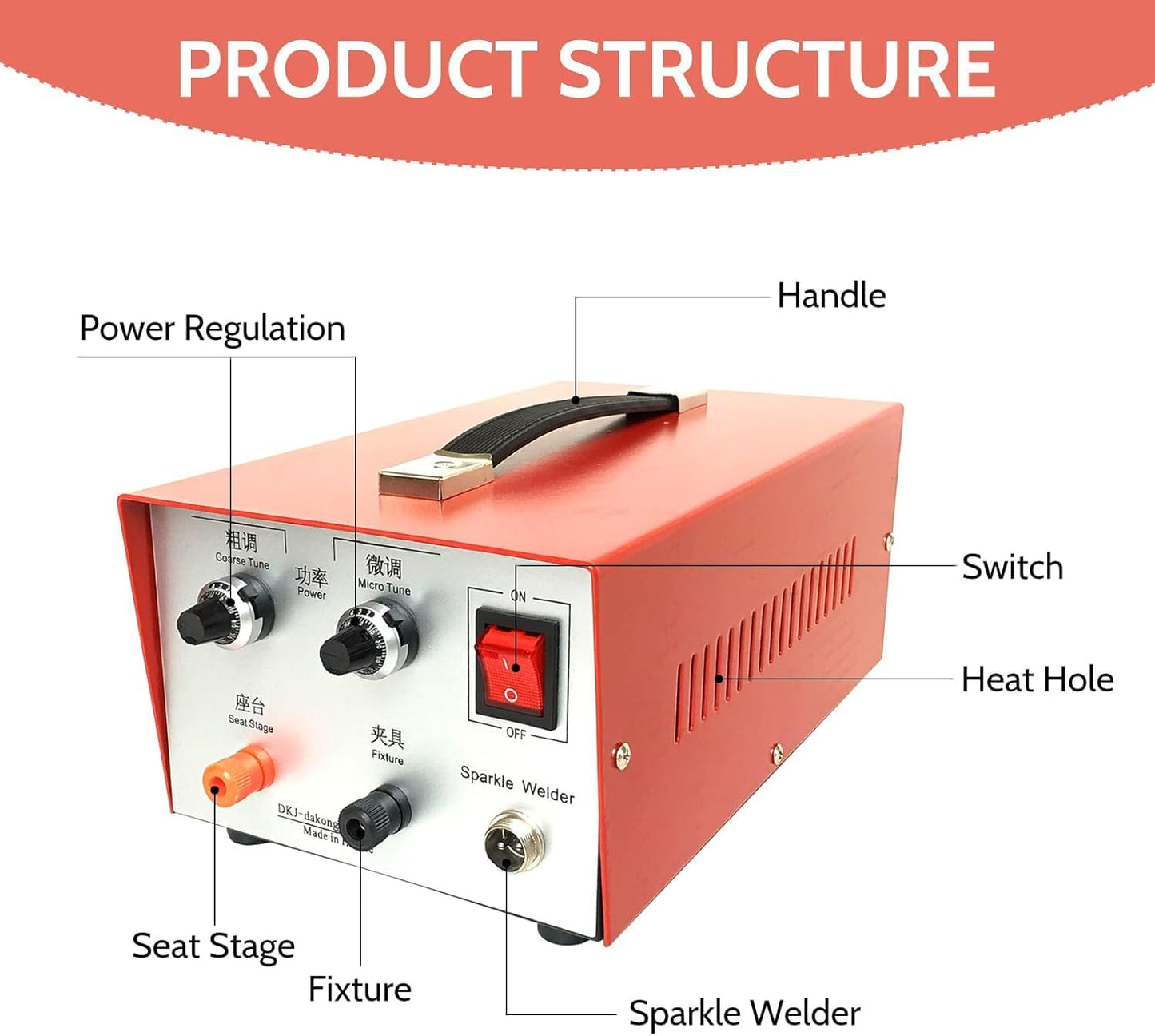 KKYOYRE 30A Jewelry Spot Welder,Spot Welder,Professional Pulse Welding Machine for Gold,K Gold,Silver,Platinum and Steel (Red)
