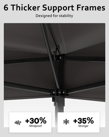 11x11 Pop-Up Gazebo, Instant Outdoor Canopy Tent with Netting, Durable Steel Frame, Water-Resistant Outdoor Gazebo for Patio, Garden, Courtyard, Party, Light Khaki+Dark Khaki