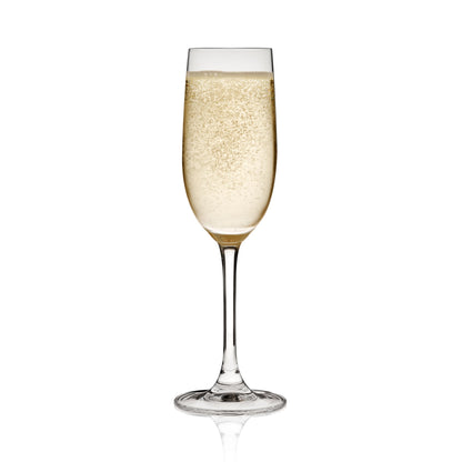 TRUE Stemmed Champagne Flutes, Elegant Clear Champagne Glasses Gift Set, Perfect for Prosecco, Sparkling Rose, Mocktails, Home Bar, Housewarming Party, Wedding Gifts, 5.75 oz, Set of 6