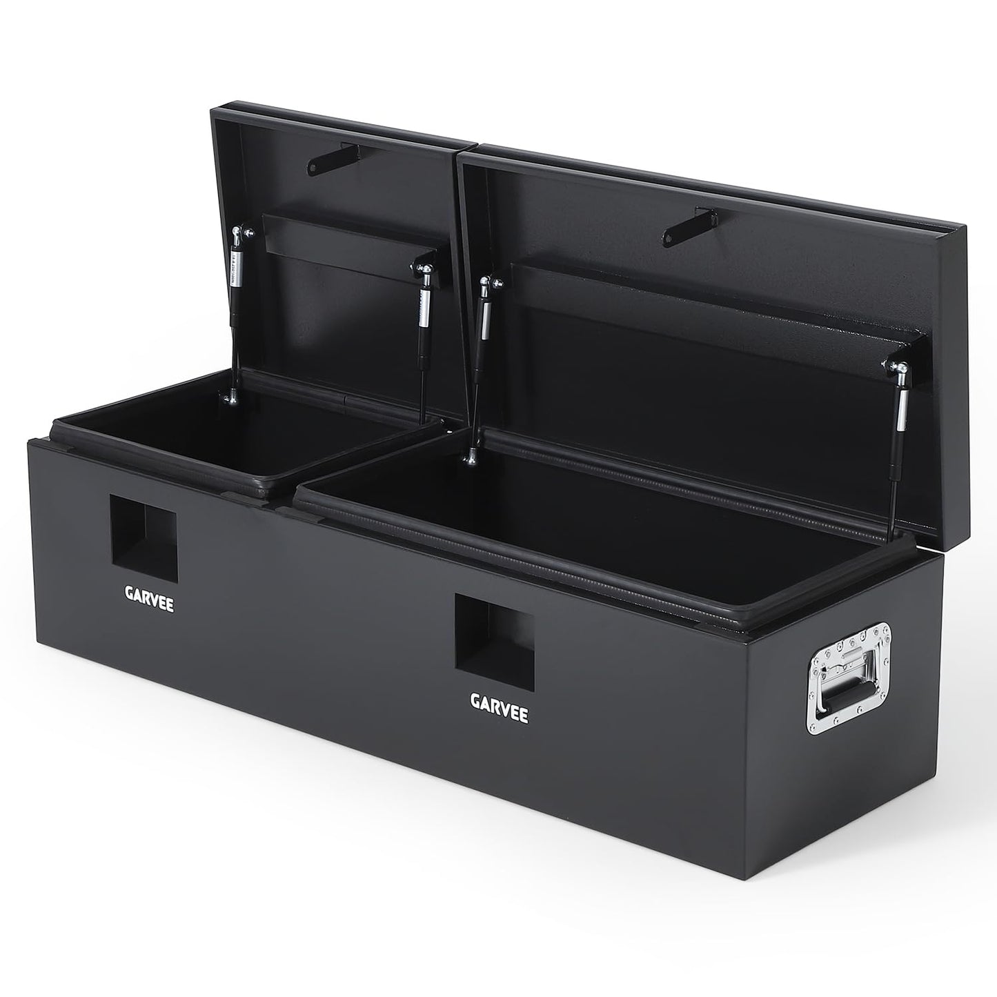 Garvee Heavy Duty Steel Truck Bed Tool Box, Truck Tool Box with Side Handle, Waterproof Trailer Storage Tool Box Chest Box Organizer for Pickup, Truck Bed, RV, Trailer