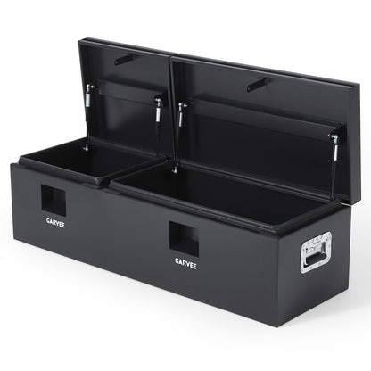 Garvee Heavy Duty Steel Truck Bed Tool Box, Truck Tool Box with Side Handle, Waterproof Trailer Storage Tool Box Chest Box Organizer for Pickup, Truck Bed, RV, Trailer