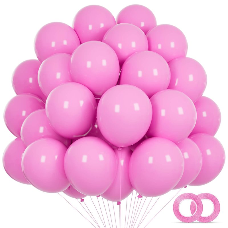 Pink Balloons 110Pcs, 5 Inch Small Pink Latex Party Balloons, Mini Thick Pink Balloons for Birthday Wedding Baby Shower Decorations.