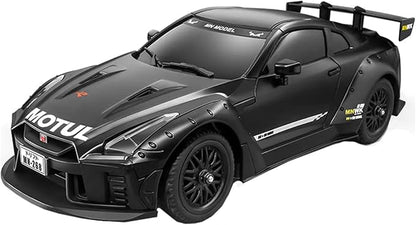 1/16 Scale RC Drift Car MN-268 RWD Mini RC Vehicles Model with Gyro Spare Tires &amp LED Lights for Adults Hobby Toy Gifts (Black)