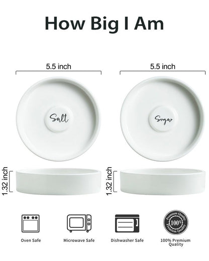 Zoeeker Margarita Salt Rimmer Set, Ceramic Bar Glass Rimmer for Margarita and Cocktail Bartender Tool Salt Box Spice Container Bar Decor for Home Set of 2, White